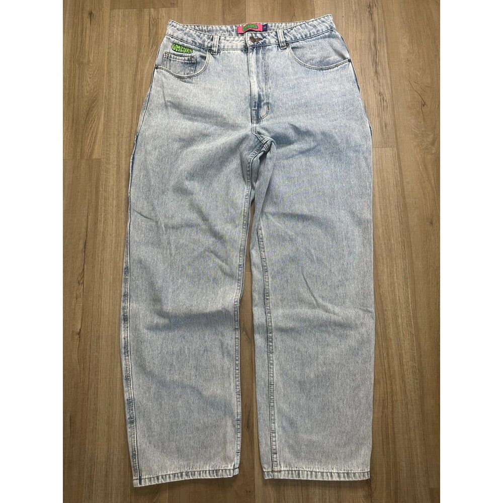 Empyre Women's 12 Light Denim Carpenter Cargo Wide Leg Jeans
